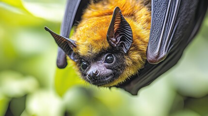 Obraz premium Bats flying in tropical rainforest wildlife photography nature exploration lush green environment close-up perspective fascinating creatures