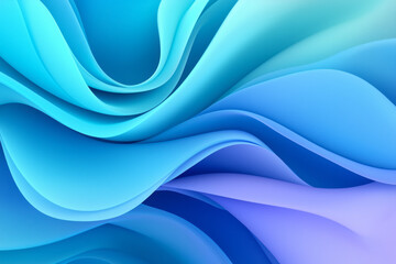 Fototapeta premium Smooth, flowing ribbons of deep navy and bright aqua intertwining under a subtle gradient