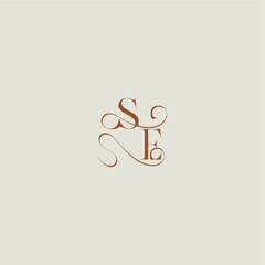 monogram wedding style logo concept initial with thin line SE contemporary modern curvy letter