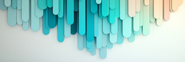 Obraz premium Abstract columns of gradient panels tinted from electric teal to near-black, leaning at slight