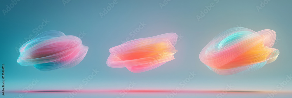 Poster subtle, warm ambient glow around the subject, with each lens displaying swirling patches of