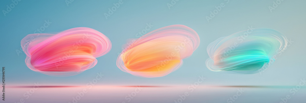 Poster Subtle, warm ambient glow around the subject, with each lens displaying swirling patches of