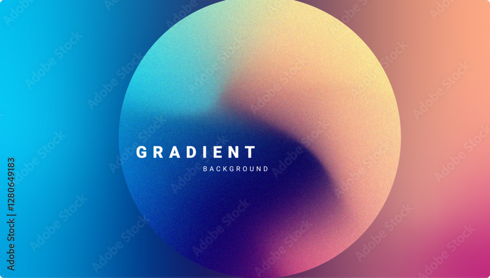 Poster Modern fluid gradient design with abstract circular shapes. Vector. 