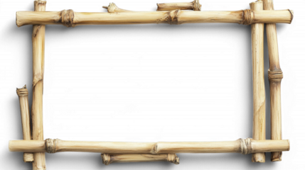 Rustic bamboo wooden frame with natural texture and knots