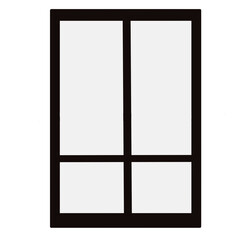 black window isolated on white icon