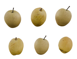 set of pears isolated on white