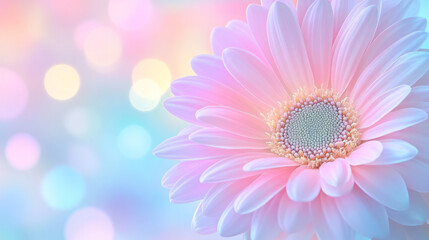 Obraz premium Macro shot highlighting gentle ombrÃ© edges on a daisy-like bloom, surrounded by a subtle swirl of
