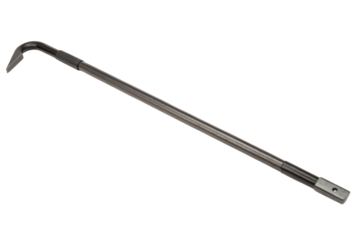 Long metal hook for removing nails isolated with transparent background