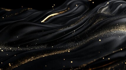Abstract Black and Gold Swirling Texture: A Luxurious Digital Art