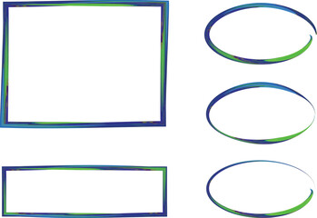 blue green bright colorful irregular frames collection