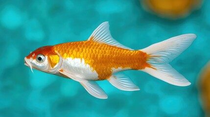 Koi Fish Underwater: a close-up of a vibrant koi fish swimming in a serene underwater environment with stunning patterns and vivid colors.