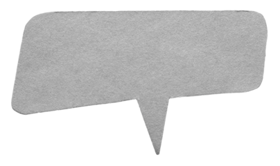 Gray blank cut out cardboard paper speech bubble with round rounded corners rough edges, copy space for text on transparent png background design element