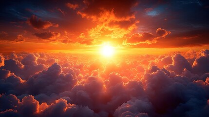 Fototapeta premium Epic sunset over cloudscape