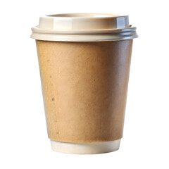 Paper coffee cup isolated on transparent background 