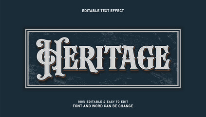 Editable vintage heritage text effect