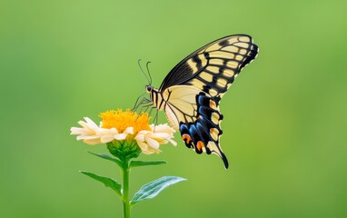 Obraz premium Vibrant Butterfly on Bright Flower in Nature Scene