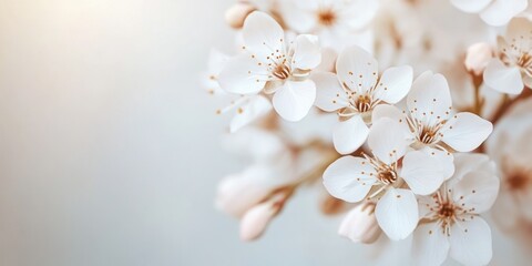 Modern minimalistic banner with soft floral elements for elegant design