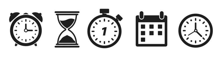 Clock with arrow circle. Time icon symbol isolated on white background. Vector illustration design.	
