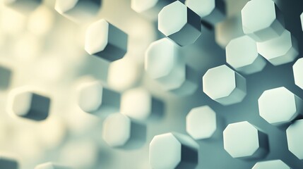 Abstract Octagon Shapes Background Modern Design Digital Art Elegant White Octagons 3D Render Soft Light Subtle Texture Clean Minimalist Geometric Pattern Graphic Design Element Futuristic Technology 