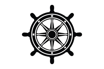 wooden ship steering wheel vector illustration on white background