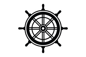 silhouette steering wheel on a white background