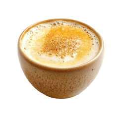 Vietnamese egg coffee in a cup isolated on transparent background. 