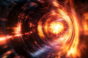 Eternal spiral of fire and light in cosmic explosion