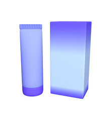 Cream tube. Cosmetics container. Packaging design, blank mockup template. 3d rendering