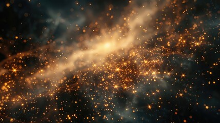 Fototapeta premium Flickering sparks of light set in a dark universe