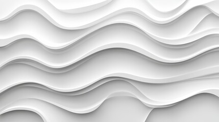 Fototapeta premium Abstract White Wave Background: Elegant Undulating Pattern