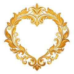 golden frame with heart.