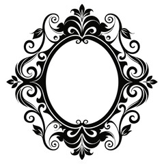 vintage frame with floral elements and ornaments.