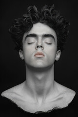 A Mesmerizing Portrait: Capturing the Essence of Human Emotion Through Sculptural Realism and Stunning Textures in a Minimalistic Composition.