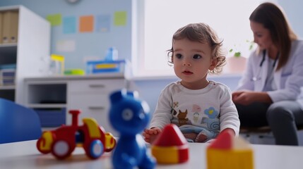 Autism research exploring early intervention strategies in a pediatric clinic. Featuring care and monitoring