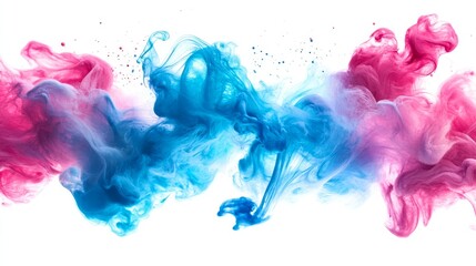 Fototapeta premium vibrant color splash, blue and pink ink, abstract art photo, artistic background, creative design print