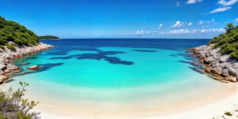 Fototapeta premium Hidden BeaHidden Beach Cove with Crystal-Clear Waterch Cove with Crystal-Clear Water