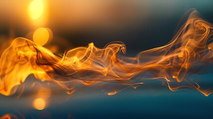 Abstract swirling smoke in shades of red, orange and yellow.