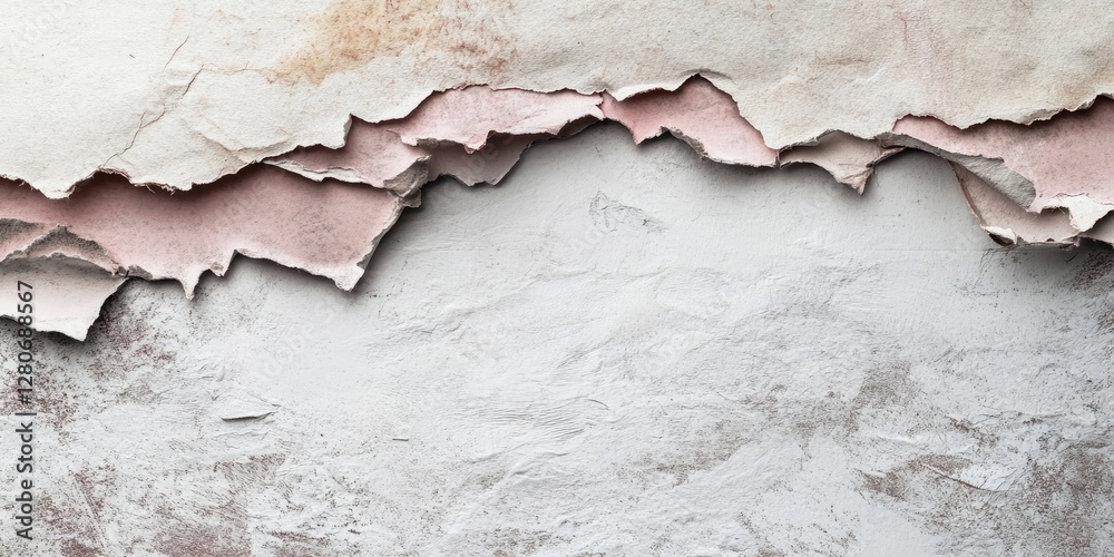 Leinwandbilder textured backdrop of torn pastel paper layers in soft pink and beige tones, with ample blank space f
