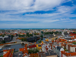 Wroclaw cityscape. Wroclaw historic old town by Odra river. Poland