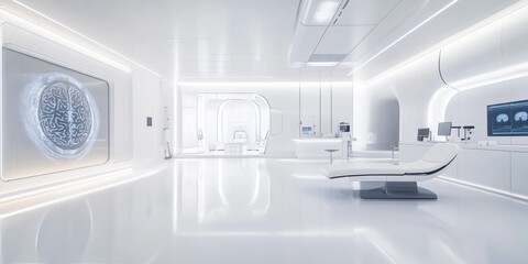 Autism research highlighting advanced brain imaging technology in a cutting-edge neuroscience lab. Featuring technology and focus