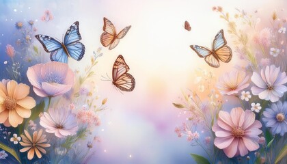 butterfly and flowers