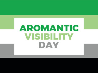 Aromantic Visibility Day poster vector illustration. Aromantic pride flag frame shape vector. LGBT aromantic border graphic design element. Template for background, banner, card. 5 June. Important day