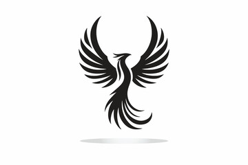 silhouette of Fenix, symbolizes freedom and adventure in black and white