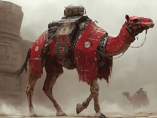 Desert Mech Camel, Sci-Fi, Ancient Ruins