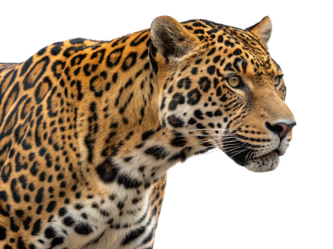 leopard in front of white background