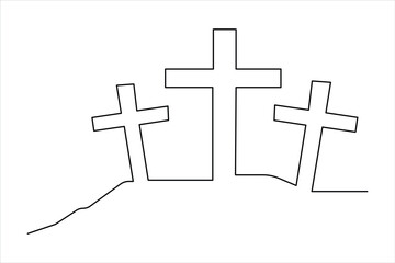 Good Friday continuous one line art drawing of vector illustration