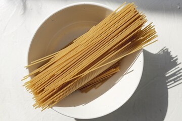 A photo of uncooked spaghetti