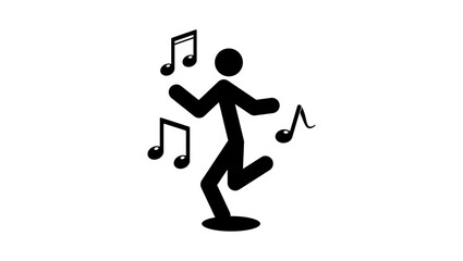 dancer symbol, black isolated