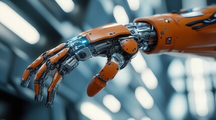 advanced robotic limb with adaptive AI movement learning.