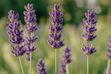 Obraz premium A close-up shot of a bunch of purple flowers